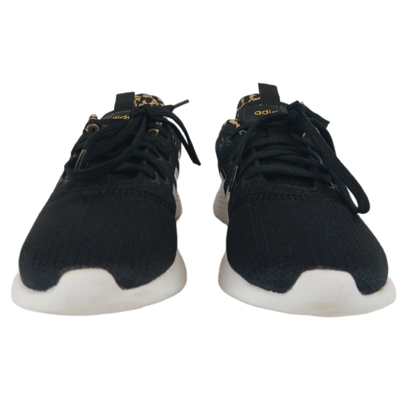 Adidas 7.5 Black White Cheetah Sneakers Trim Running Cloudfoam Super Puremotion - Picture 13 of 15